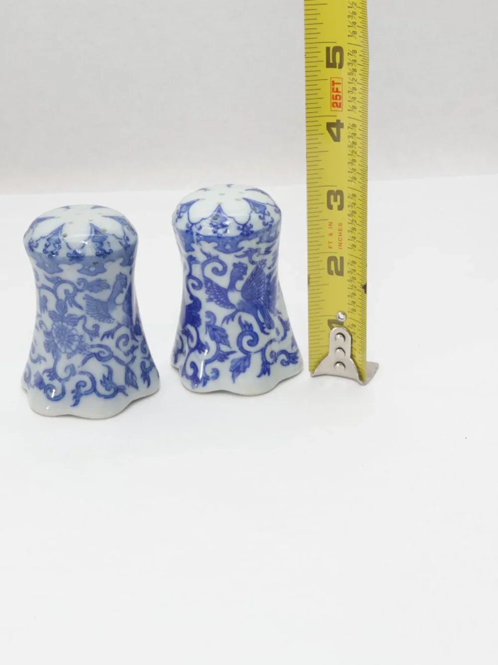Phoenix Blue On White Salt And Pepper Shakers Made In Japan